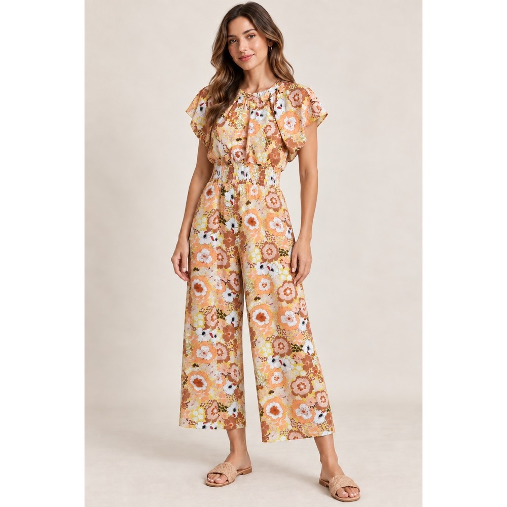 Vintage Melloday Retro Floral Jumpsuit Mod Squad Size Tag Missing See Desc.